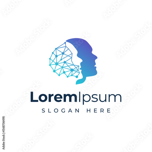 Ai Human Intelligence Design logo Template