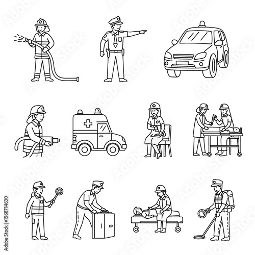 doodle icon illustration of first respondent 