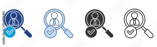 Hiring Icon Set Multiple Style Collection