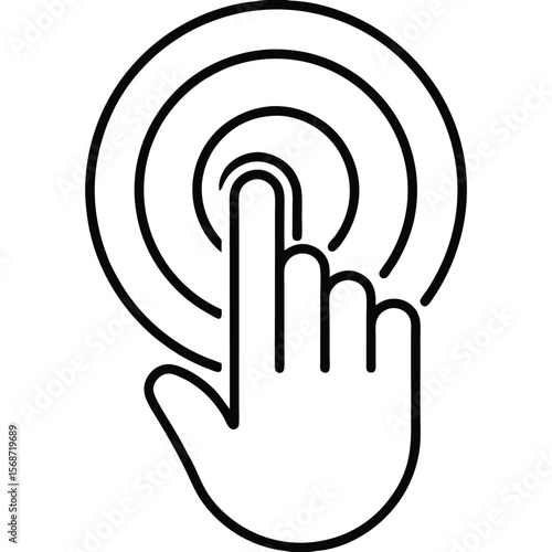 Abstract finger touch gesture icon design isolated on white background isolated on transparent background