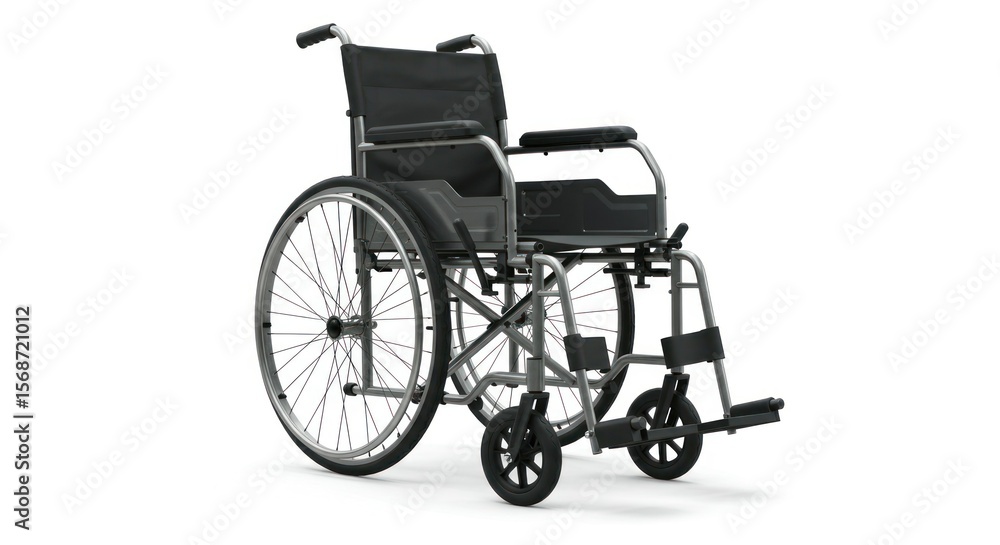 Fototapeta premium Gray wheelchair on a white background