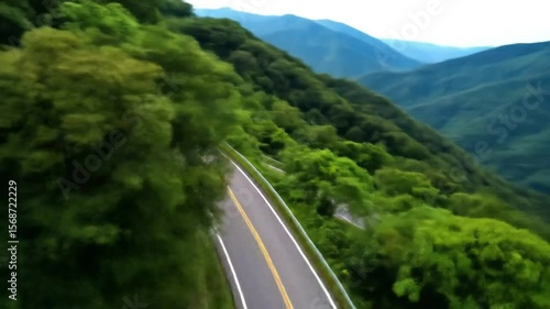 Serpentine Roads through Lush Green Mountainous Terrain Breathtaking Views