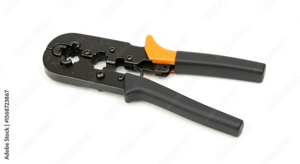Network cable crimping tool, black and orange Network cable crimping tool, black and orange