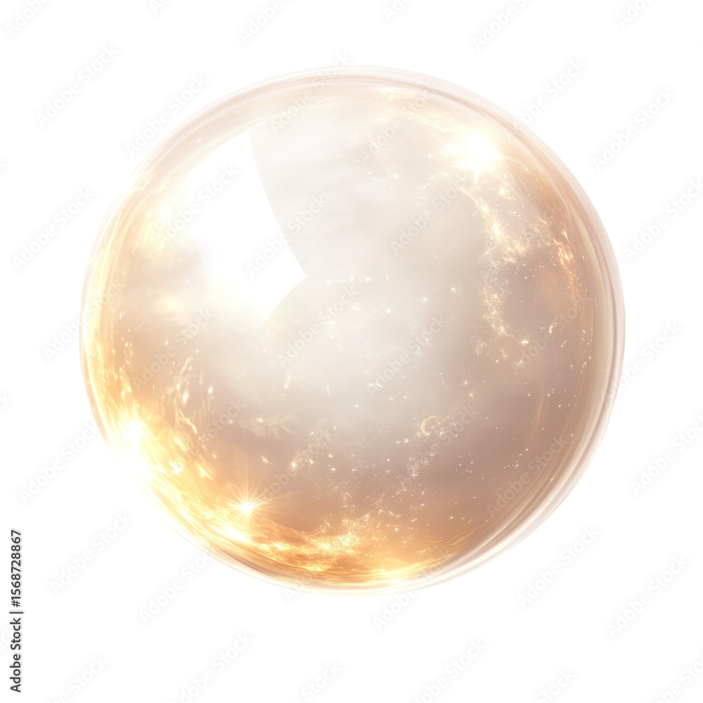 Obraz premium Soft Glowing Light Orb - Gentle glowing light sphere on transparent background