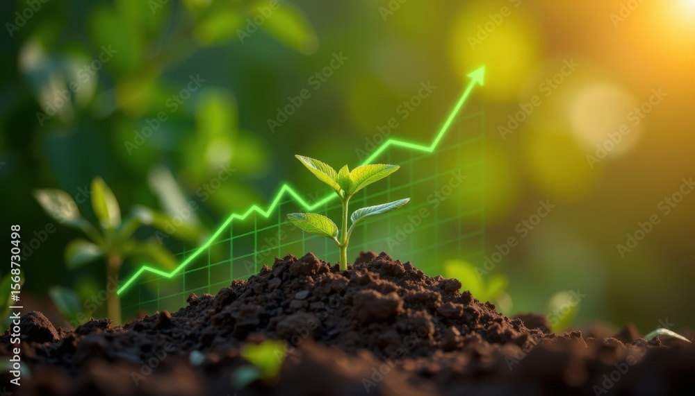 Fototapeta premium Growth of a young plant nature photography green environment close-up sustainability concept