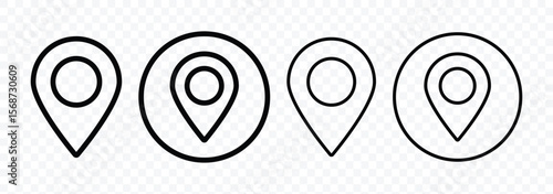 Location pin icons. Map pointers. Map markers. travel destination, address pin marker. navigation sign. Gps location sign. Point of map. Vector illustration.