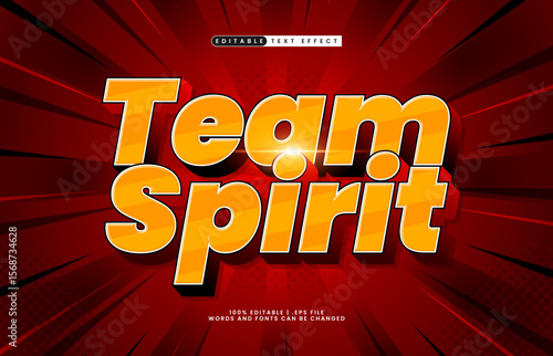 team spirit editable text effect with a team and sport text effect