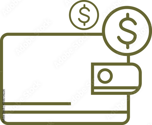 Outline Dollar  Wallet
