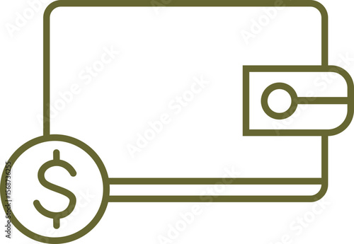 Outline Dollar  Wallet