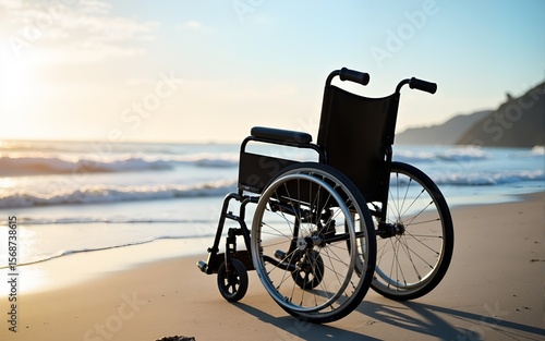 wheelchair on the beach. High quality