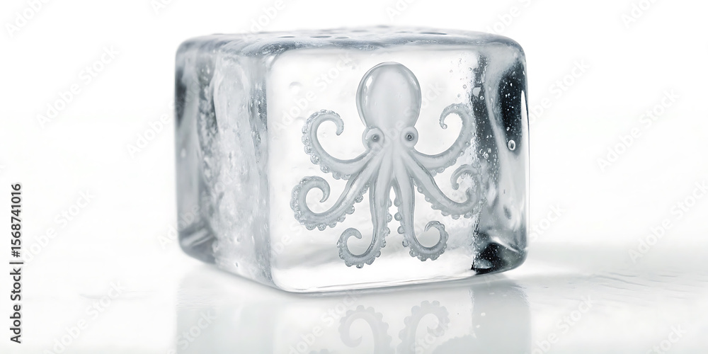 Fototapeta premium ice cube on white