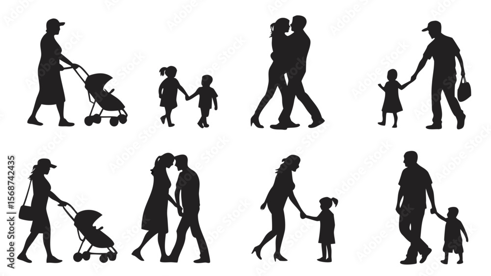 Fototapeta premium vector silhouettes of people