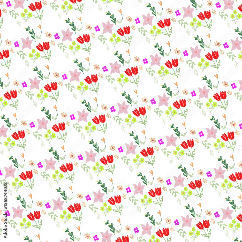 custom made wallpaper toronto digitalA seamless pattern featuring hand-drawn cute flowers in a minimal and pastel style. The design is soft, charming, and perfect for notebooks, wrapping paper, phone cases, and other printable products.