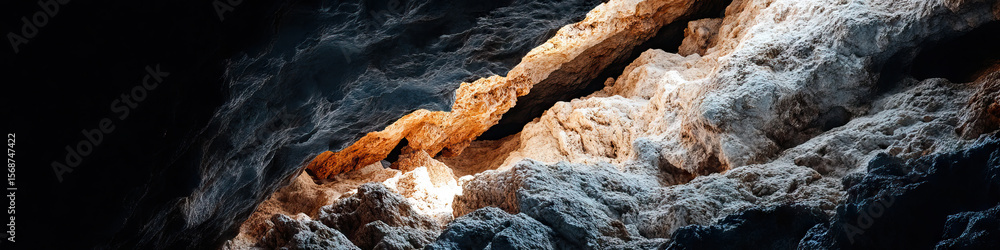 Close-up of a Rock Formation with Textural Variations and Color Contrast Close-up of a Rock Formation with Textural Variations and Color Contrast