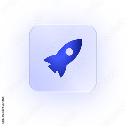 Glassmorphism Icon Startup Rocket Icon Startup Icon Soft Shadow Glassmorphic Launch Icon Space Icon Innovation Icon Project Icon Business Icon Tech Icon Flight Icon