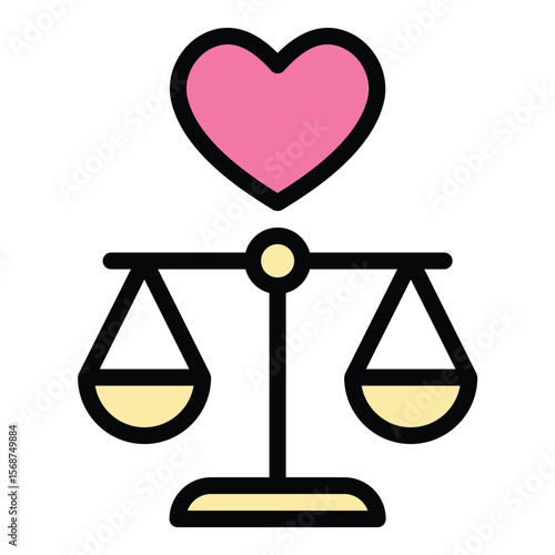 Ethics icon flat line style illustration representing moral principles and responsible decision-making, suitable for educational content, professional standards, and corporate governance projects