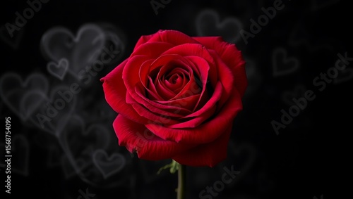 Wallpaper Mural "Red Rose with Smoky Hearts on a Black Canvas" Torontodigital.ca