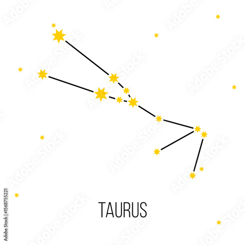 taurus zodiac constellation sign, astrology vector symbol on white background