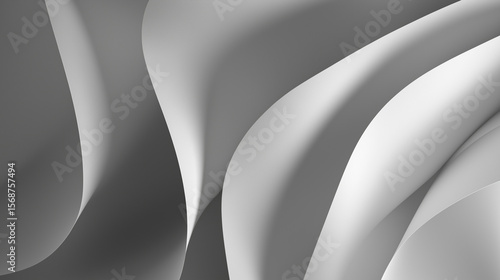 Wallpaper Mural Elegant folds of white paper create a calming, textured background with soft shadows and minimalist style, perfect for graphic design projects. Torontodigital.ca