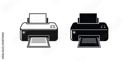 vector icon of a printer, representing print document, hard copy, or output."