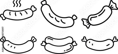 vector illustration of a set of sausage icon for restaurant banner art