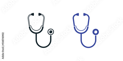 vector icon of a stethoscope, representing doctor, medical examination, or diagnosis."
