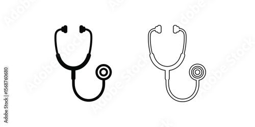 vector icon of a stethoscope, representing doctor, medical examination, or diagnosis."