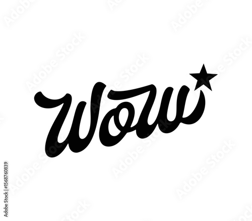 Wow Amazing Handwritten Text with Star