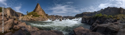 Nature waterfall adventure in hdr 360 degrees