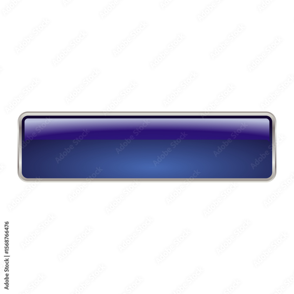 UI asset image vector png template blue rectangular 3D long button