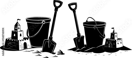 Sandcastle Building Kit: Bucket, Shovel, and Castle for Beach Fun