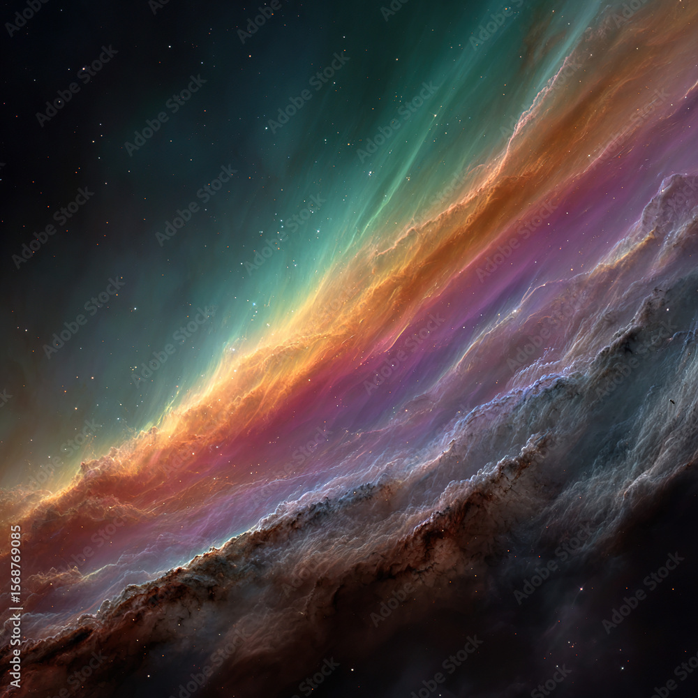 Naklejka premium Colorful Nebula in Deep Space