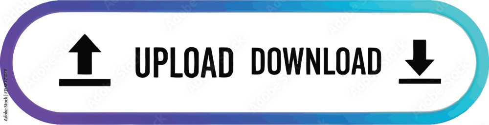 A gradient button with upload and download icons on a white background A gradient button with upload and download icons on a white background