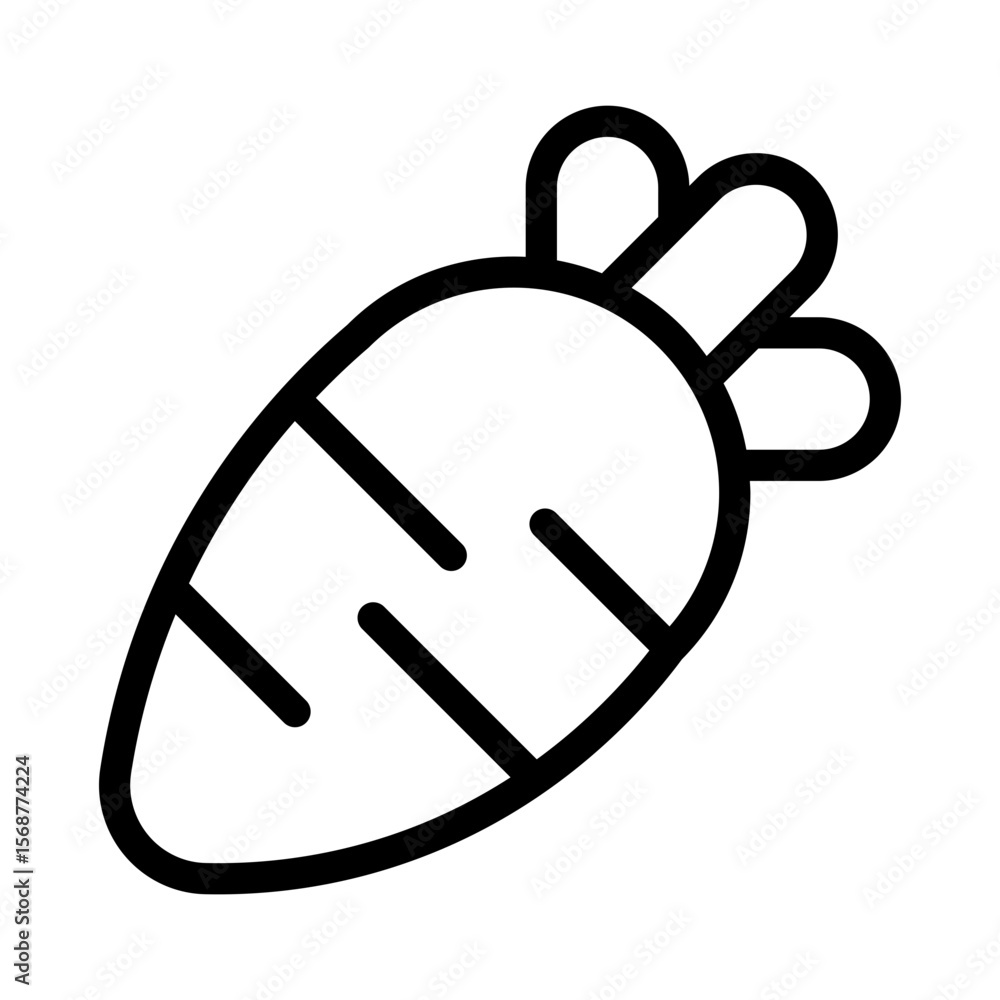 Fototapeta premium icon carrot with style outline