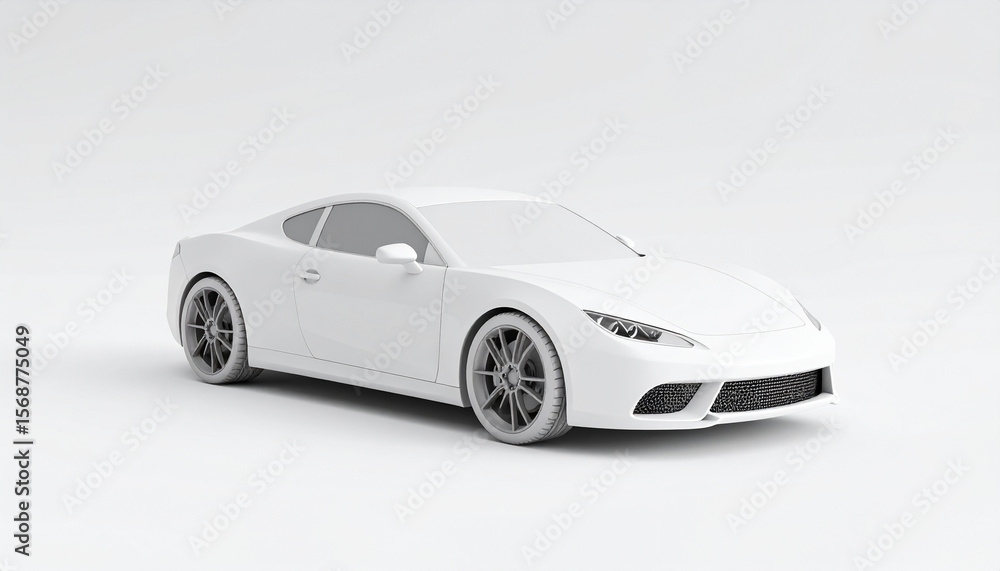 3D Render of Sports Vehicle Under Studio Lighting with Minimal Shadows 3D Render of Sports Vehicle Under Studio Lighting with Minimal Shadows