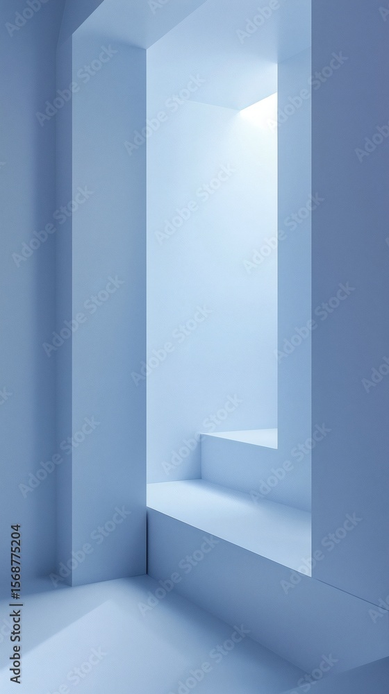 A white booth under soft lighting, with a gentle background A white booth under soft lighting, with a gentle background