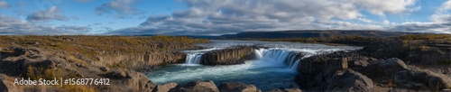 Waterfall adventure iceland hdr 360 degrees scenic