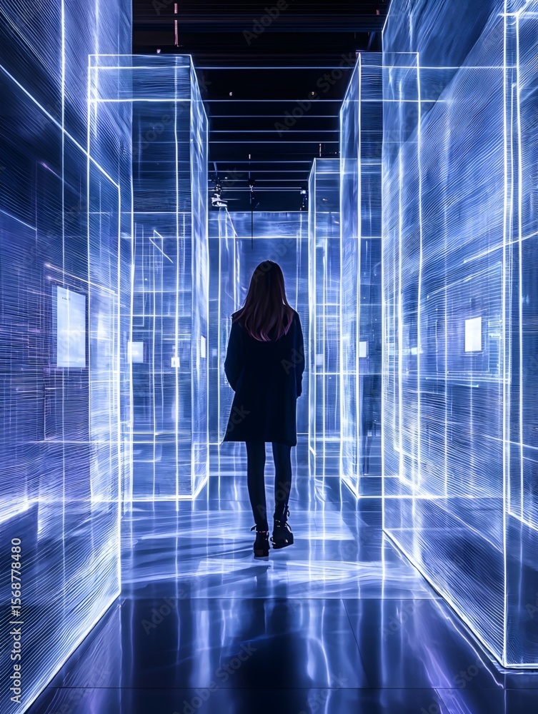 In the iot exhibition space, the interplay of light and shadow with the connecting lines of devices showcases the cutting-edge technology and the future In the iot exhibition space, the interplay of light and shadow with the connecting lines of devices showcases the cutting-edge technology and the future