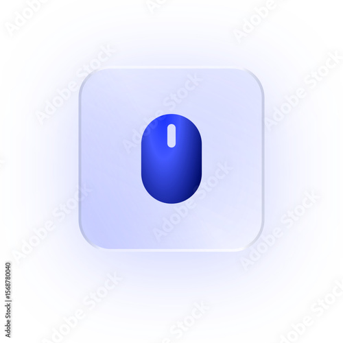 Glassmorphism Icon Mouse Icon Computer Mouse Soft Shadow Glassmorphic Pointer Device Tech Icon Desktop Accessory Wireless Mouse Click Icon Input Device Mouse Pointer
