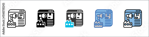 Sponsored Content Icon Pack Multistyle Illustration