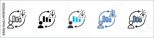 Churn Rate Icon Pack Multistyle Illustration