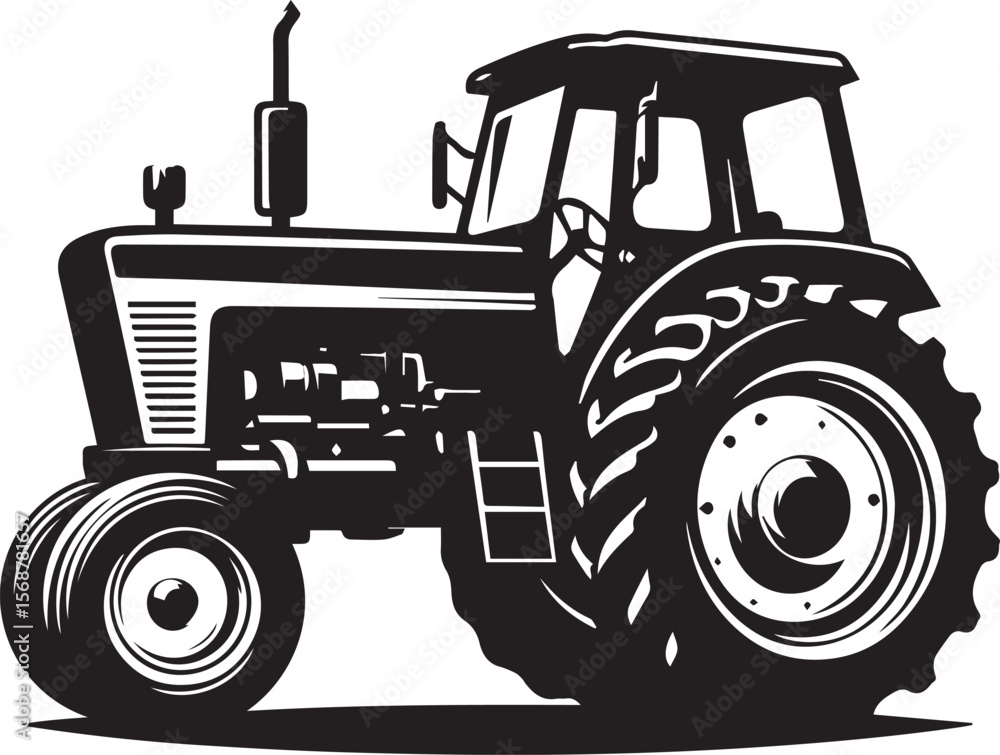 Obraz premium tractor vector illustration, tractor icon, tractor vector on a white