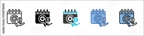 Subscription Fee Icon Pack Multistyle Illustration