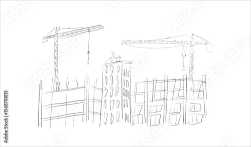 Building crane sketch