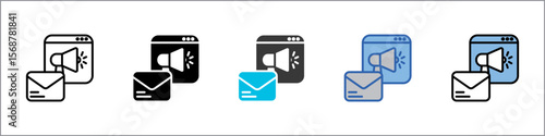 Email Marketing Icon Pack Multistyle Illustration