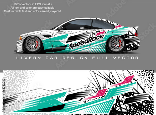 car livery graphic vector. abstract grunge background design for vehicle vinyl wrap and car branding