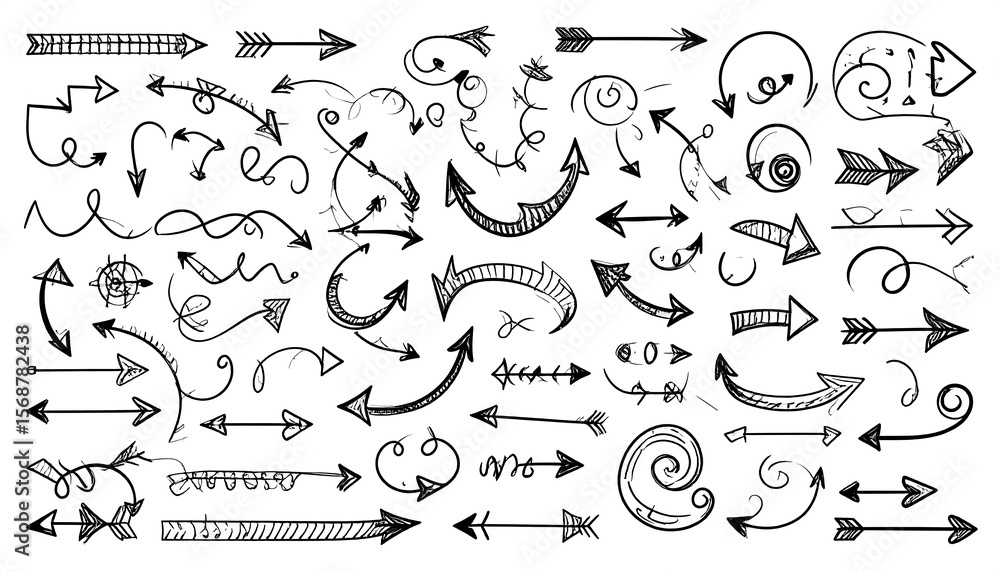 Obraz premium Collection of hand-drawn arrows (5)