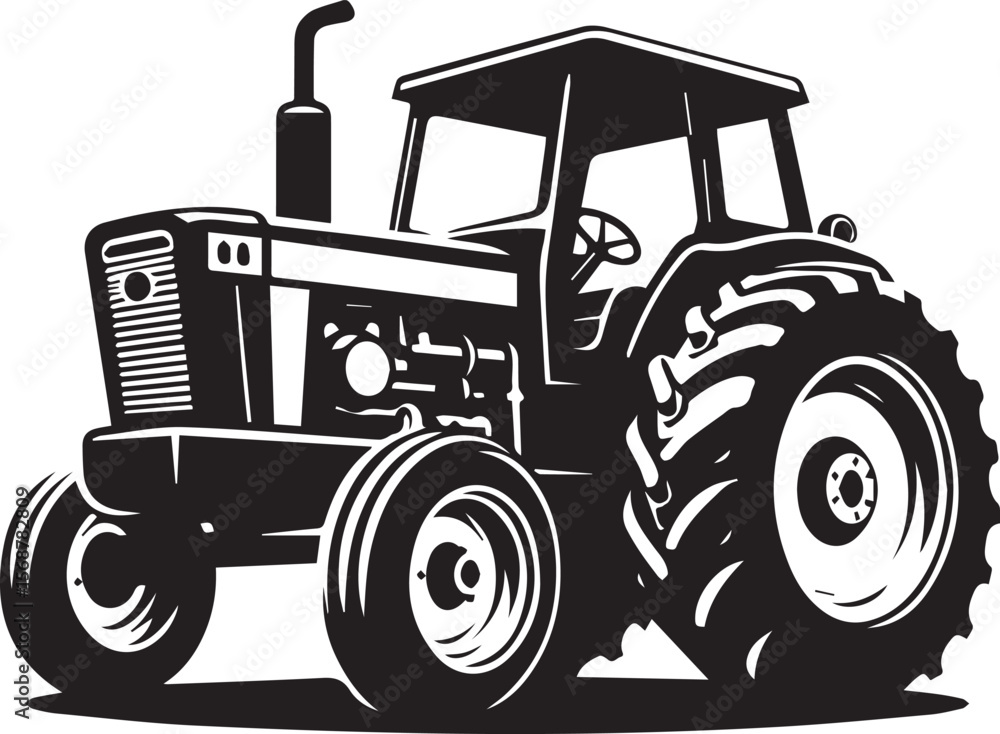 Obraz premium tractor vector illustration, tractor icon, tractor vector on a white