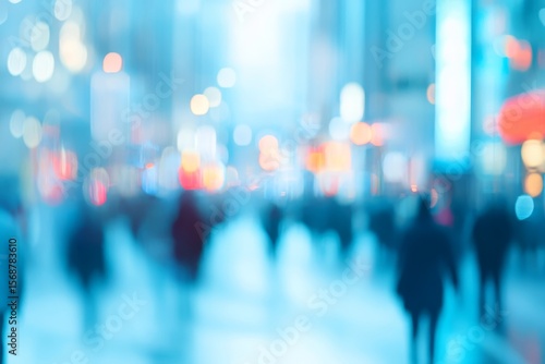 Blurred city street scene at night