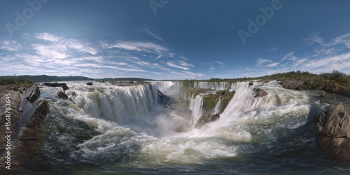 Waterfall adventure nature hdr 360 degrees hd